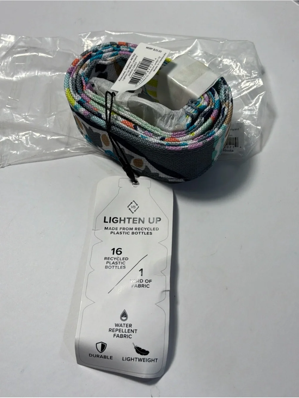 NWT Vera Bradley Lighten Up Wide Lanyard Sunny Medallion for ID Case